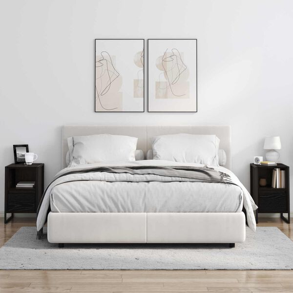 vidaXL Noćni ormarić Crni hrast 39,5 x 30 x 50 cm Konstruirano drvo