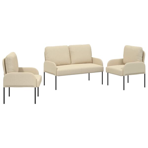 vidaXL Setovi sofa s jastukom 3 pcs Krema 115 x 56 x 80 cm &Scaron;perploča