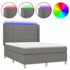 vidaXL Krevet box spring s madracem LED tamnosivi 140x200 cm tkanina