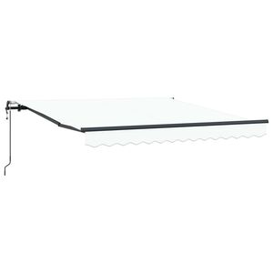 vidaXL Skrovita tenda Bijelo 300 x 250 cm Tkanina i Aluminij