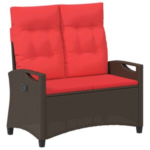 vidaXL Vrtna klupa Smeđa i crvena 105 x 60 x 112 cm Čelik i poliester