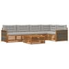 vidaXL Set vanjskih sofa s jastukom 6 pcs Prirodna i svjetlosiva