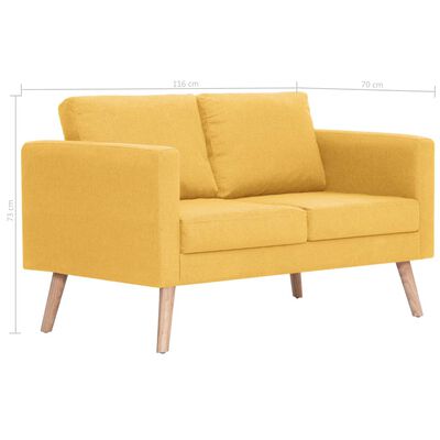 vidaXL 2-dijelni set sofa od tkanine žuti