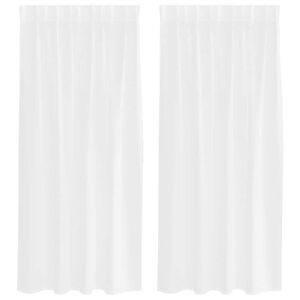 vidaXL Voile zavjesa sa zavjesama 2 pcs Bijelo 175 x 140 cm Poliester