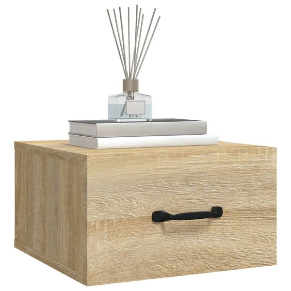 vidaXL Zidni noćni ormarić boja hrasta sonome 35 x 35 x 20 cm