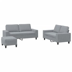 vidaXL 3-dijelni set sofa svjetlosivi od tkanine
