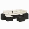 vidaXL 7-dijelni set vrtnih sofa od poliratana s jastucima crni
