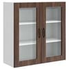 vidaXL Zidni stakleni ormarić PORTO Smeđi hrast 80 x 31 x 80 cm