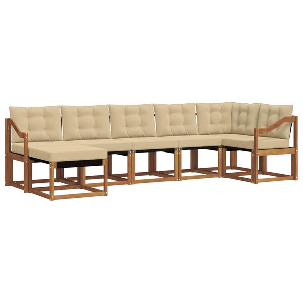 vidaXL Set vanjskih sofa s jastukom 7 pcs Prirodna i bež
