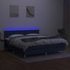 vidaXL Krevet box spring s madracem LED plavi 160x200 cm od tkanine