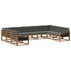 vidaXL Set vanjskih sofa s jastukom 9 pcs Prirodna i antracit