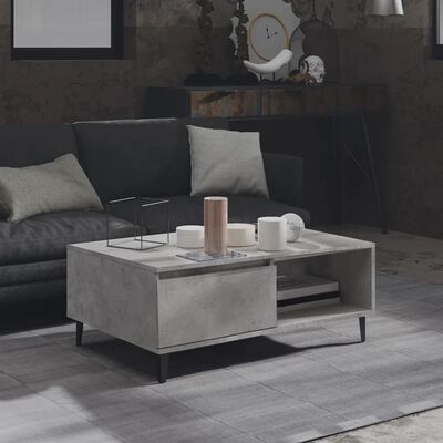 vidaXL Stolić za kavu siva boja betona 90 x 60 x 35 cm od iverice