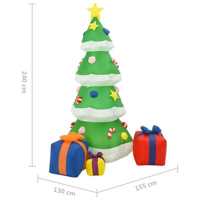 vidaXL Ukrasno božićno drvce na napuhavanje LED 240 cm