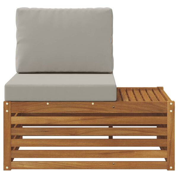 vidaXL Vanjski krajnji kauč s jastukom Prirodna 91 x 63 x 73 cm