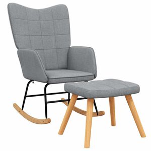 vidaXL Stolica za ljuljanje s osloncem za noge svjetlosiva od tkanine
