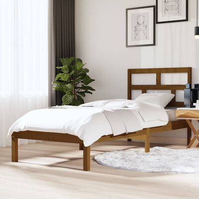 vidaXL Okvir za krevet boja meda 75x190 cm mali od masivnog drva