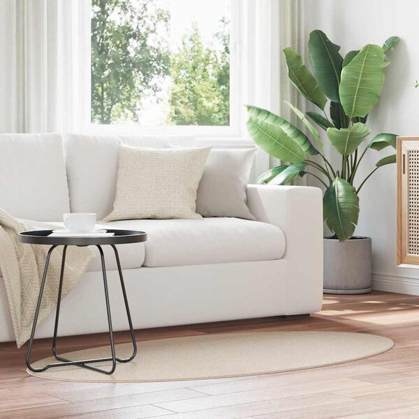 vidaXL Tepisi za područja Ovalni HUARTE Bež 80 x 150 cm 100% poliester