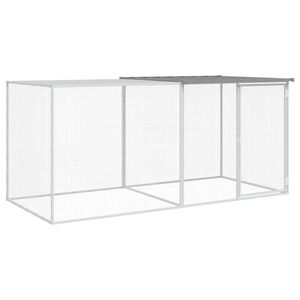 vidaXL Kavez za koko&scaron;i s krovom svjetlosivi 203x98x90 cm čelični