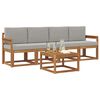 vidaXL Set vanjskih sofa s jastukom 5 pcs Prirodna i svijetlo siva