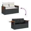 vidaXL 7-dijelni set vrtnih sofa od poliratana s jastucima crni