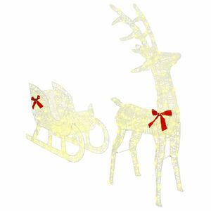 vidaXL Reindeer vuče saonice Topla bijela 70 x 24 x 128 cm Akril