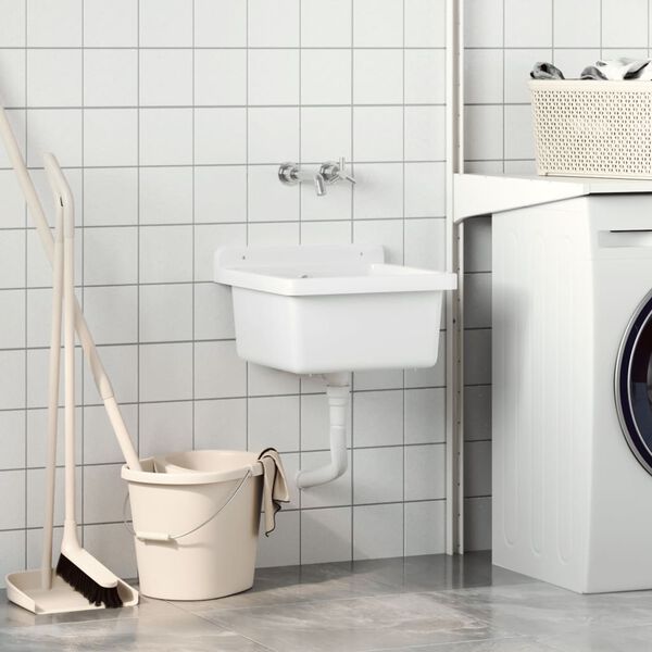 vidaXL Umivaonik za zidnu montažu bijeli 40 x 40 x 24 cm od smole