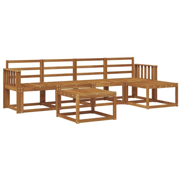 vidaXL Set vanjskih sofa 6 pcs Prirodna Čvrsto drvo akacije