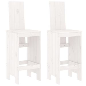 vidaXL Barski stolci 2 kom bijeli 40 x 42 x 120 cm od masivne borovine