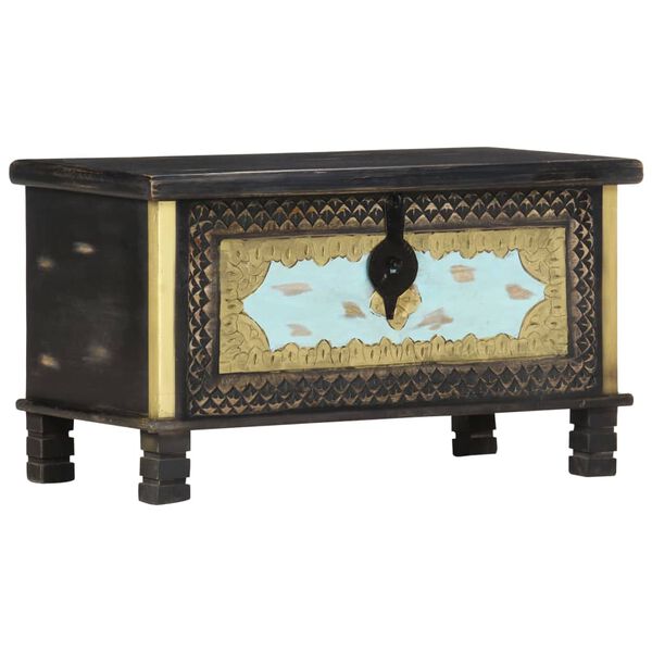 vidaXL &Scaron;krinja za pohranu crna 80 x 40 x 45 cm od masivnog drva manga