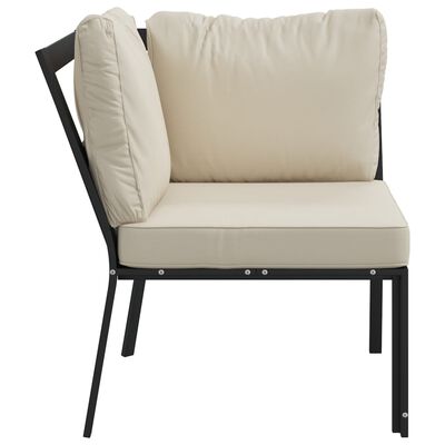 vidaXL Vrtna stolica s jastucima boje pijeska 76 x 76 x 79 cm čelična