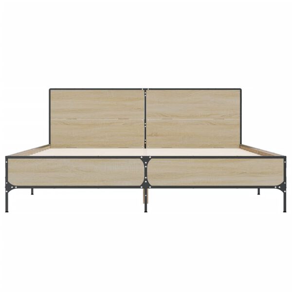 vidaXL Okvir za krevet boja hrasta 120x190cm konstruirano drvo i metal