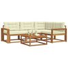 vidaXL Set vanjskih sofa s jastukom 5 pcs Prirodna i krem