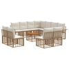 vidaXL Set vanjskih sofa 12 pcs Prirodna i krema bijela Poliester