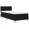 vidaXL LED Box Spring Krevet s LED trakama Crna 90 x 200 cm tkanina