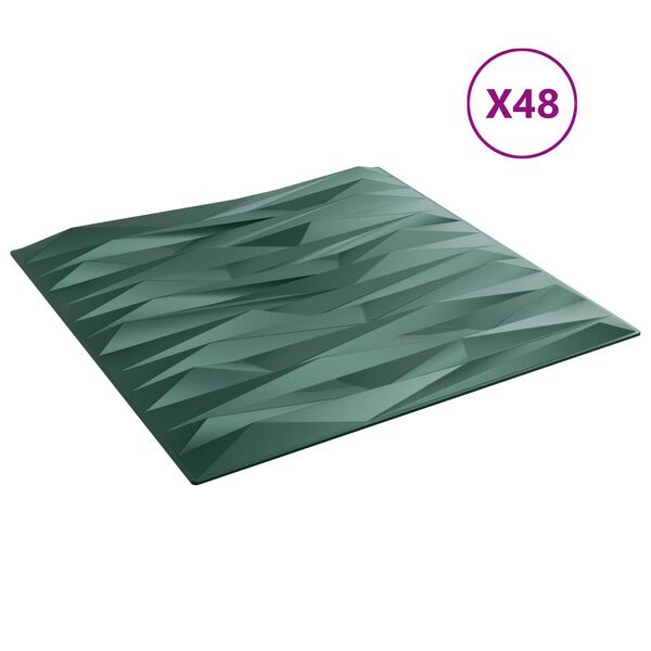 vidaXL Zidne panele 48 pcs Kamen zelena 50 x 50 cm XPS pjena