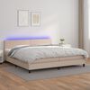 vidaXL Krevet box spring madrac LED cappuccino 200x200cm umjetna koža