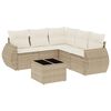 vidaXL 6-dijelni set vrtnih sofa s jastucima bež od poliratana