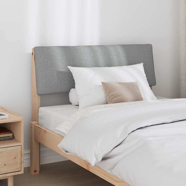 vidaXL Tapecirani uzglavlje Svijetlo siva 100 cm Čvrsto borovo drvo