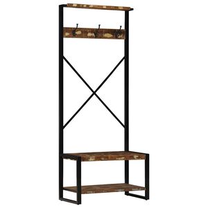 vidaXL Stalak za odjeću Vi&scaron;ebojni 80x40x190 cm puno drvo obrađeno