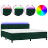 vidaXL Krevet box spring s madracem LED tamnozeleni 200x200 cm bar&scaron;un