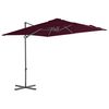 vidaXL Konzolni vrtni suncobran s čeličnim stupom 250 x 250 cm bordo