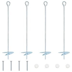 vidaXL Zemaljska sidra 4 pcs Srebrna &Oslash;10 x 50 cm Galvanizirani metal