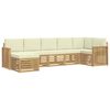 vidaXL Set vanjskih sofa 7 pcs Bijela i krem
