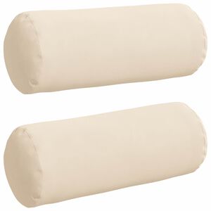 vidaXL Valjkasti jastučići 2 pcs Bež &Oslash; 15 x 40 cm Mikrofiber tkanina