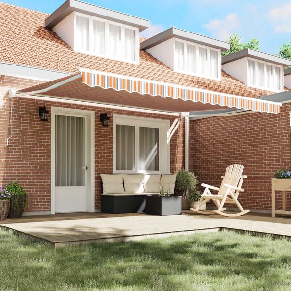 vidaXL Skrovita tenda &Scaron;areni 450 &times; 300 cm Poliester i aluminij