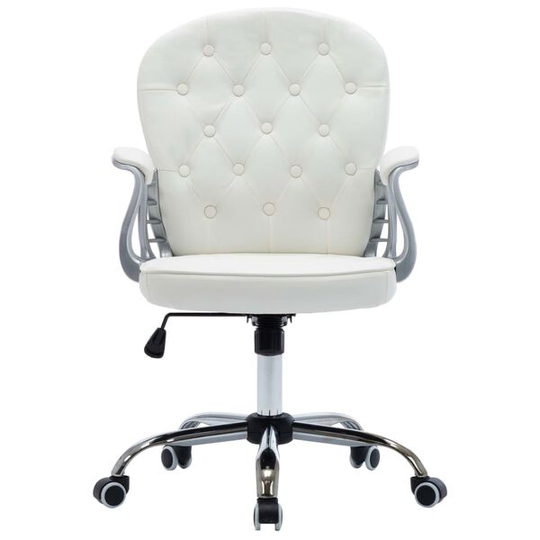 vidaXL Okretna uredska stolica od umjetne kože bijela