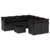 vidaXL 9-dijelni set vrtnih sofa s jastucima crni od poliratana