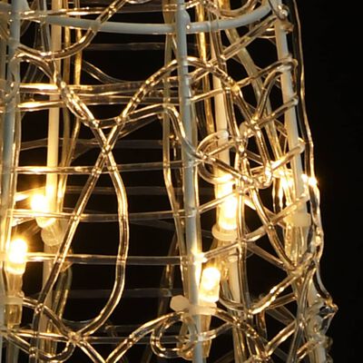 vidaXL Akrilni ukrasni stožac s LED svjetlima topli bijeli 120 cm