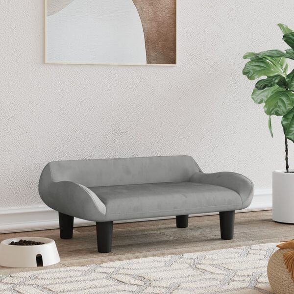 vidaXL Krevet za pse svjetlosivi 70 x 40 x 24 cm bar&scaron;unasti