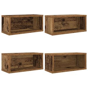 vidaXL Stalak za CD-ove 4 kom. Staro drvo 40 x 17 x 17 cm